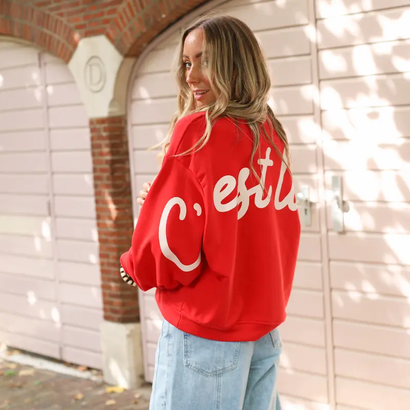 C'est la vie sweater rood