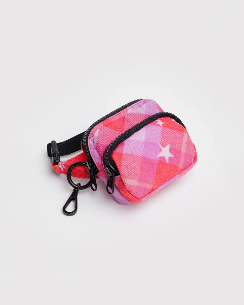 Charm Fanny Pack - Pink Star Plaid