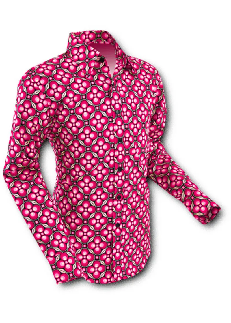 Chenaski Mens Dotsgrid 70's Shirt Red