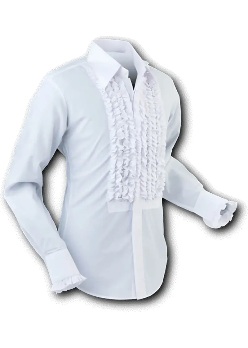 Chenaski Ruche Frill 70's Shirt White