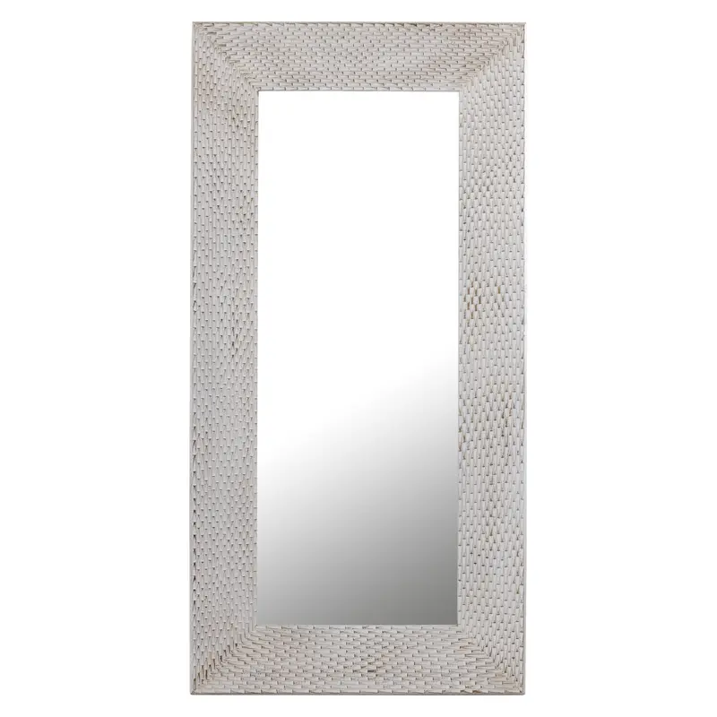 Chinasa White Rect Mdf Mirror Gold Finish Low 80x9x160 cm PTMD