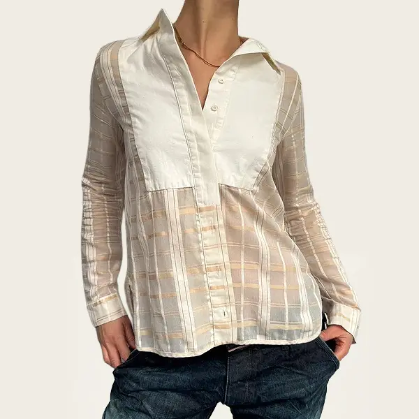 CHLOÉ STORA Crèmekleurige katoenen blouse