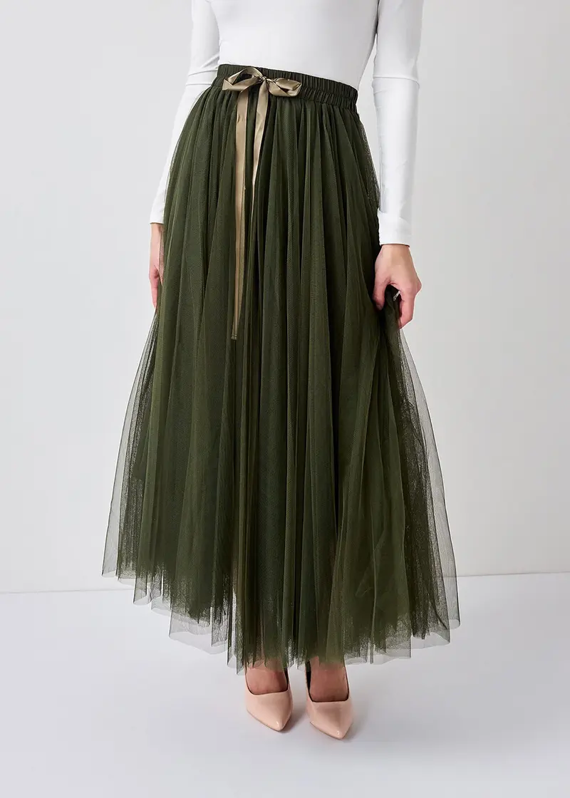 Choklate Paris Amore 50s Tulle Skirt Khaki Green
