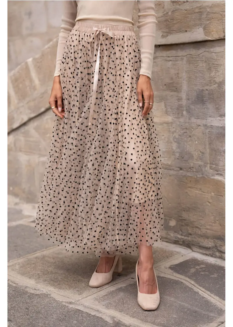 Choklate Paris Heart 50s Tulle Skirt Beige