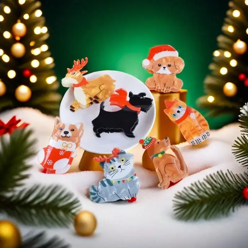 Christmas Animals Acrylic Hair Claw Clip (7 Designs)