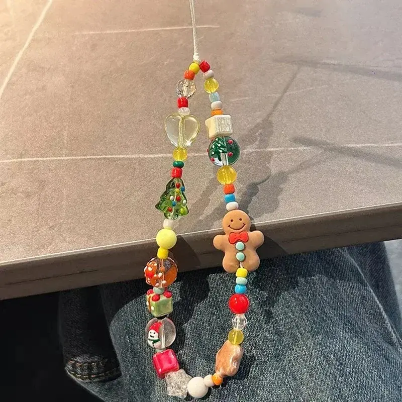 Christmas Time Beaded Wrist Strap