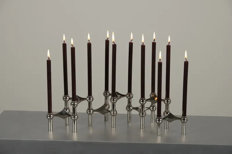 Chrome Candleholders Werner Stoff & Hans Nagel