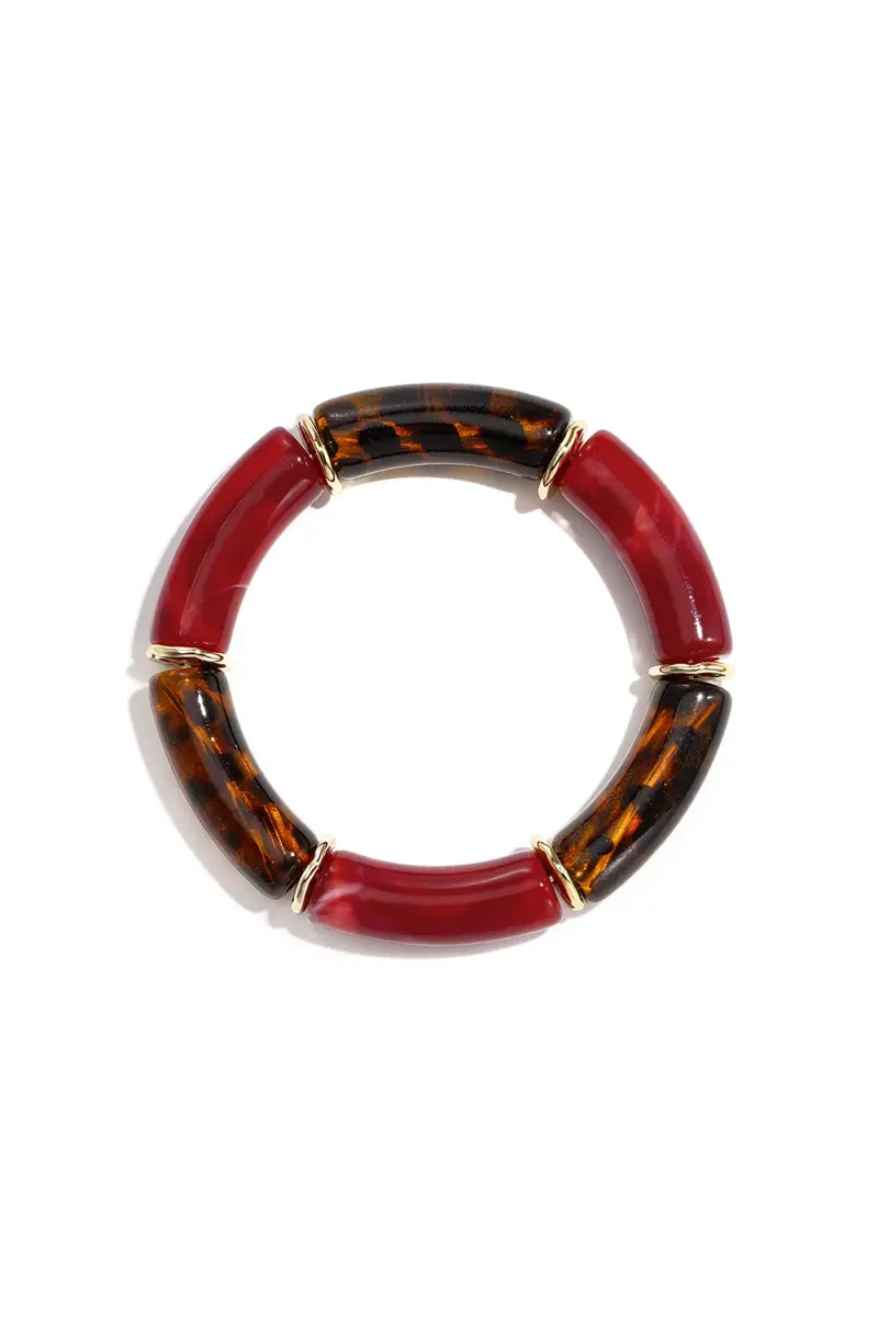 Classic Bead Bracelet burgundy