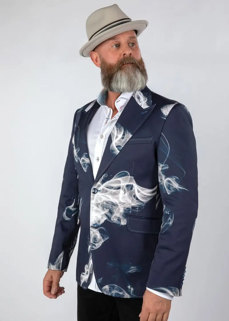 Claudio Lugli Men's Smoke Blazer Jacket Navy