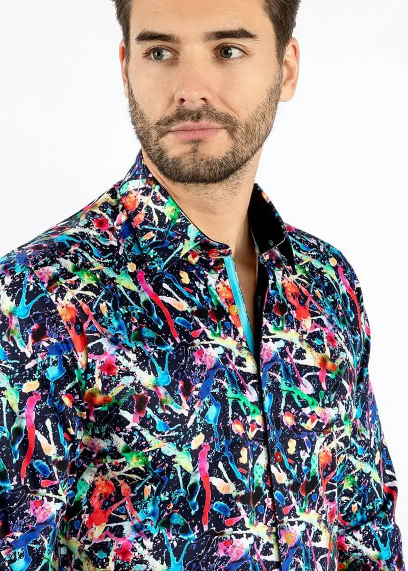 Claudio Lugli Men's Splash Shirt Navy