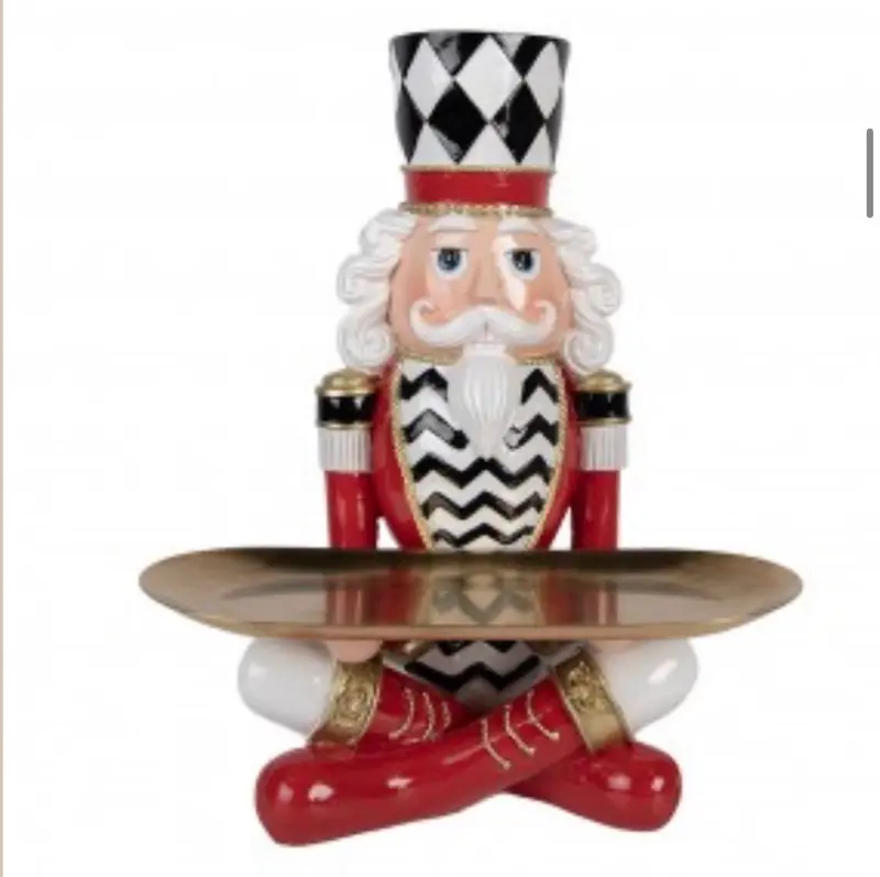 Clayre & Eef Kerst Notenkrakers met Serveerschaal – Los of Set van 3