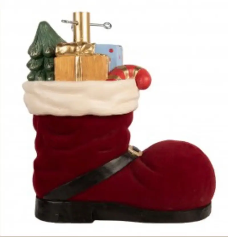 Clayre & Eef Kerstboomstandaard Kerstlaars Rood – 45 cm