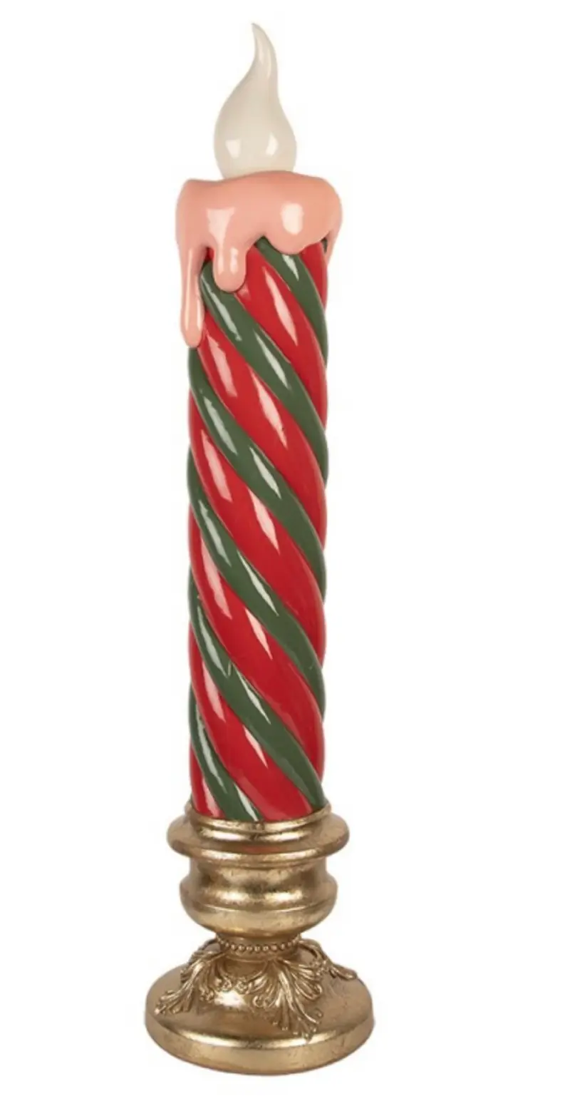 Clayre & Eef Kerstkandelaar Ø 23 x 99 cm – Rood