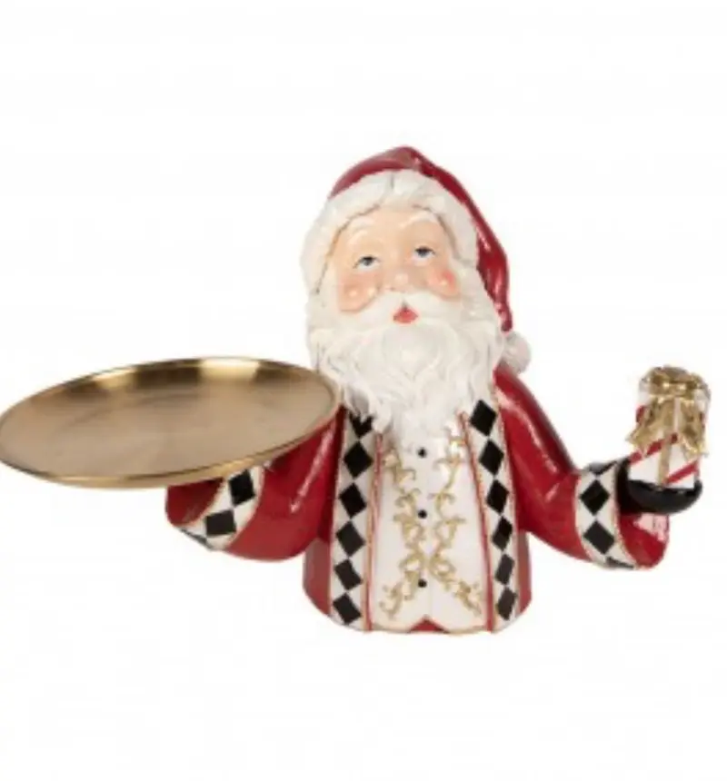 Clayre & Eef Kerstman met Serveerschaal Rood – 35 x 22 x 25 cm