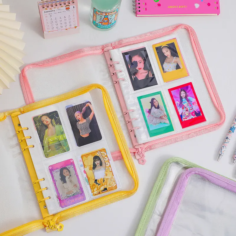Clear Zipper Photo Card Ring Binder (5 Colours)