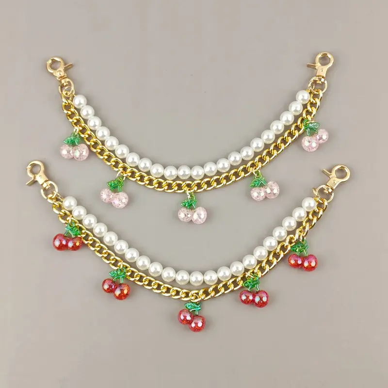 Clip-on Pearly Cherry Charm Bag Chain (2 Colours)