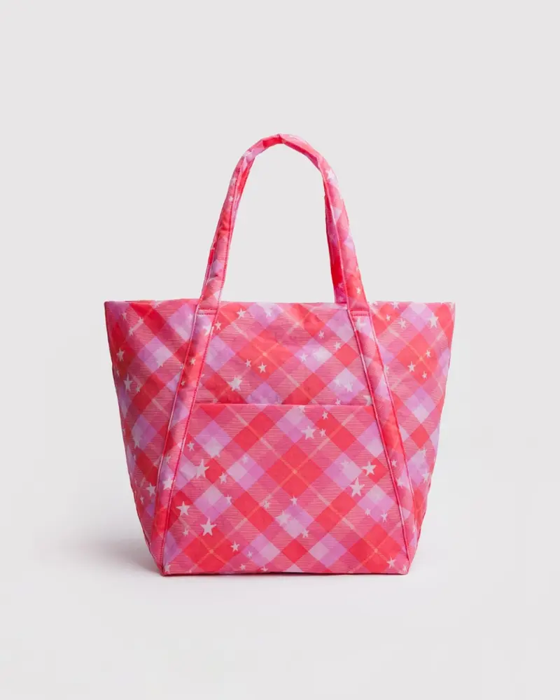 Cloud Bag - Pink Star Plaid