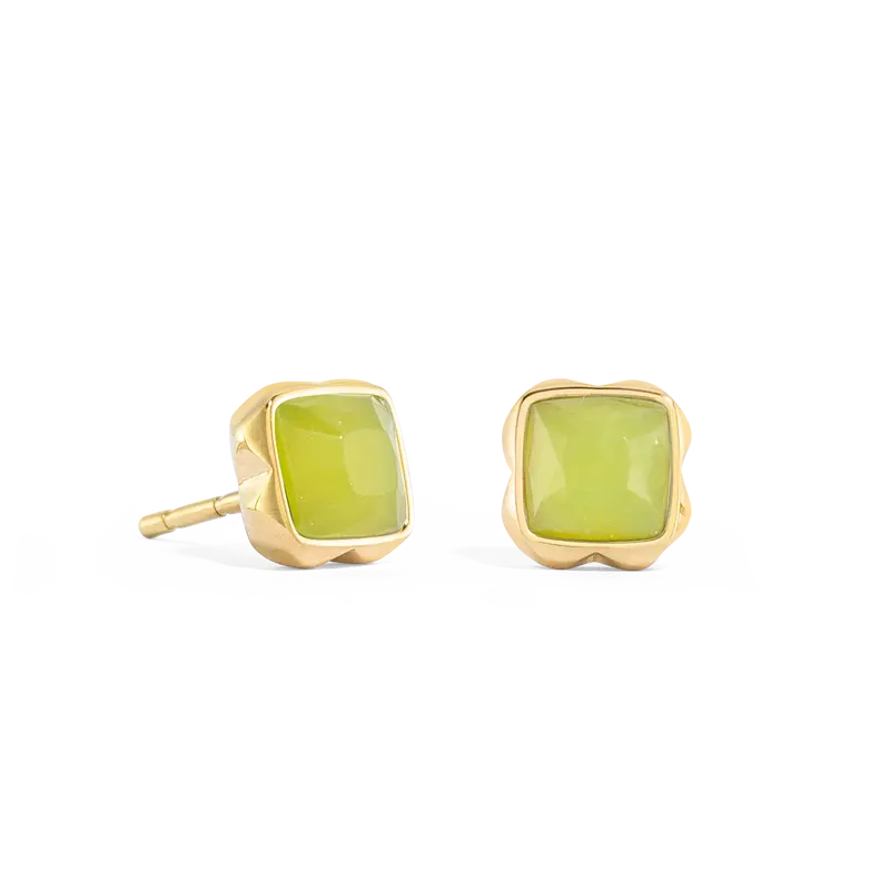 Coeur de Lion Birthstone August Earrings Green Jade Gold