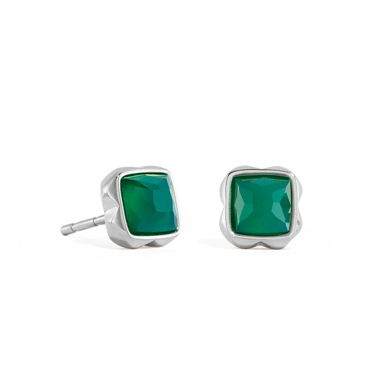 Coeur de Lion Birthstone May Earrings Green Agate