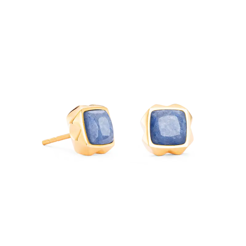 Coeur de Lion Earrings Spikes Square Aventurine blue