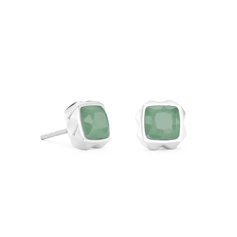 Coeur de Lion Earrings Spikes Square Aventurine green