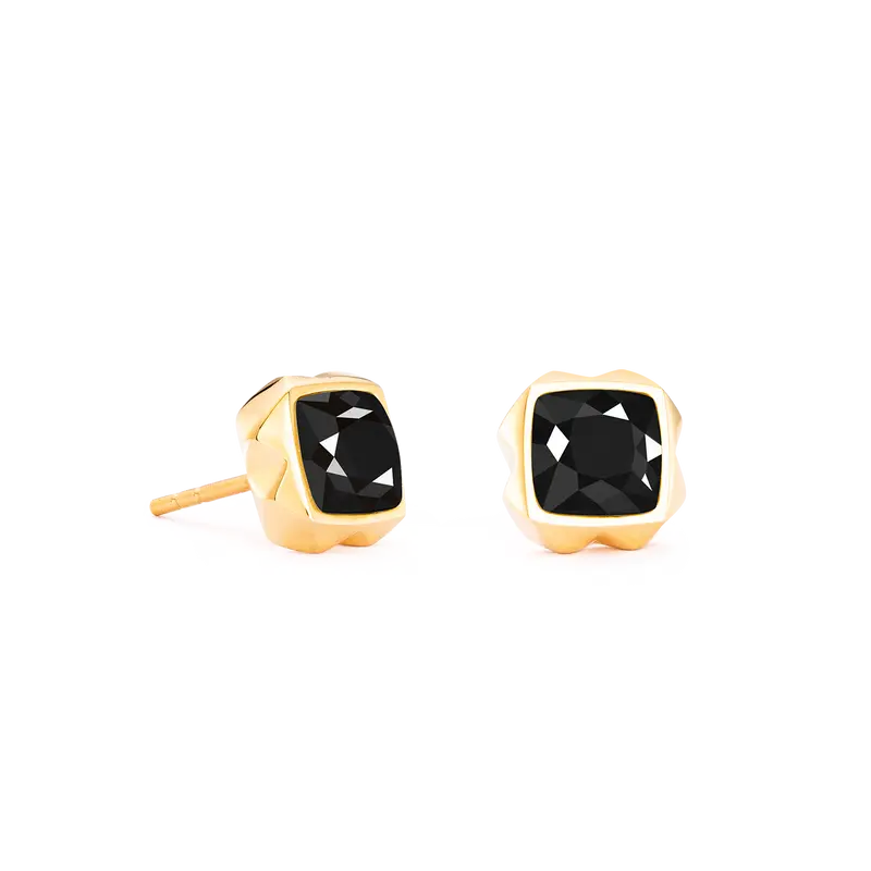 Coeur de Lion Earrings Spikes Square Onyx black