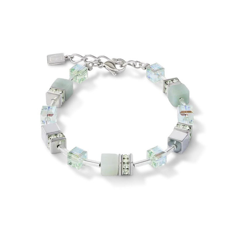 Coeur de Lion Geocube Armband amazonite & haematite light green