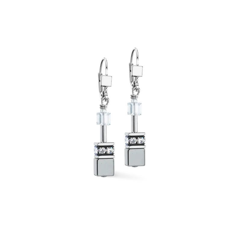 Coeur de Lion GeoCUBE® earrings platinum
