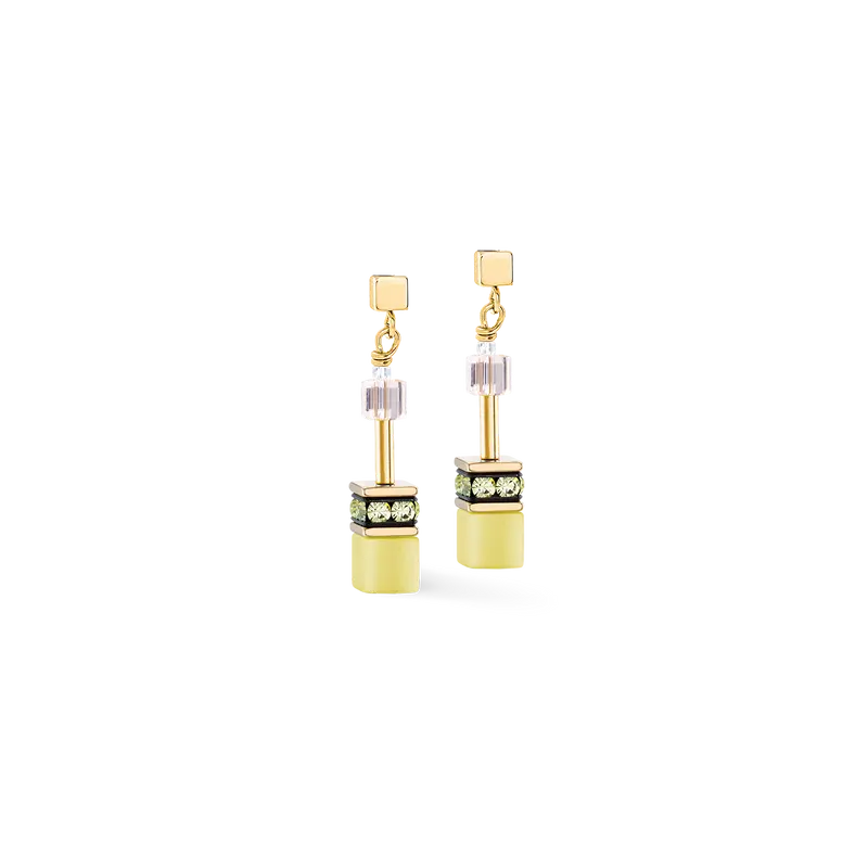 Coeur de Lion GeoCUBE® Iconic earrings Olive Blossom