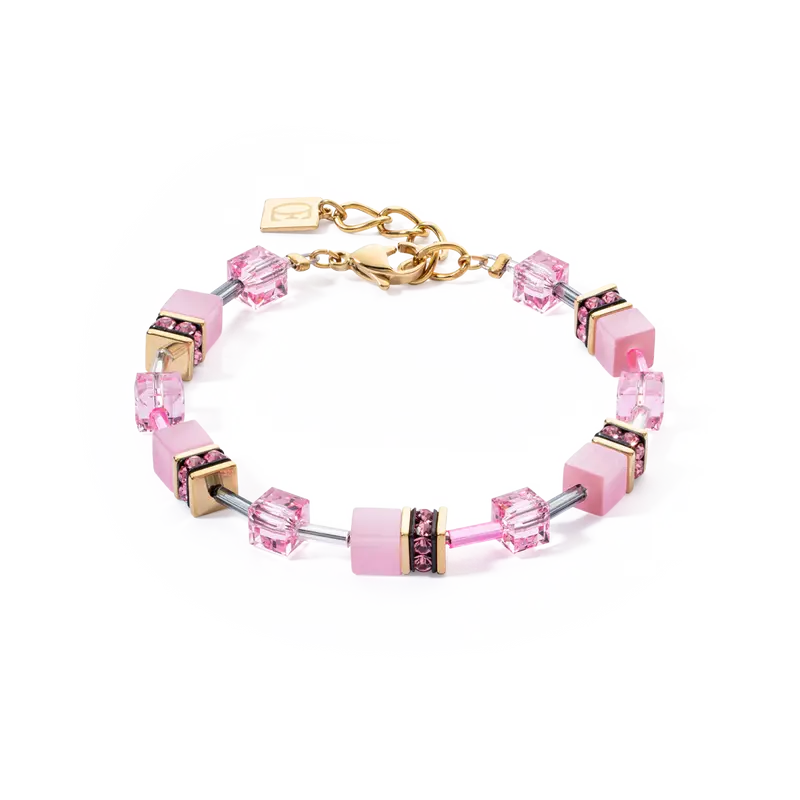 Coeur de Lion GeoCUBE® Iconic Mono Gold bracelet pink