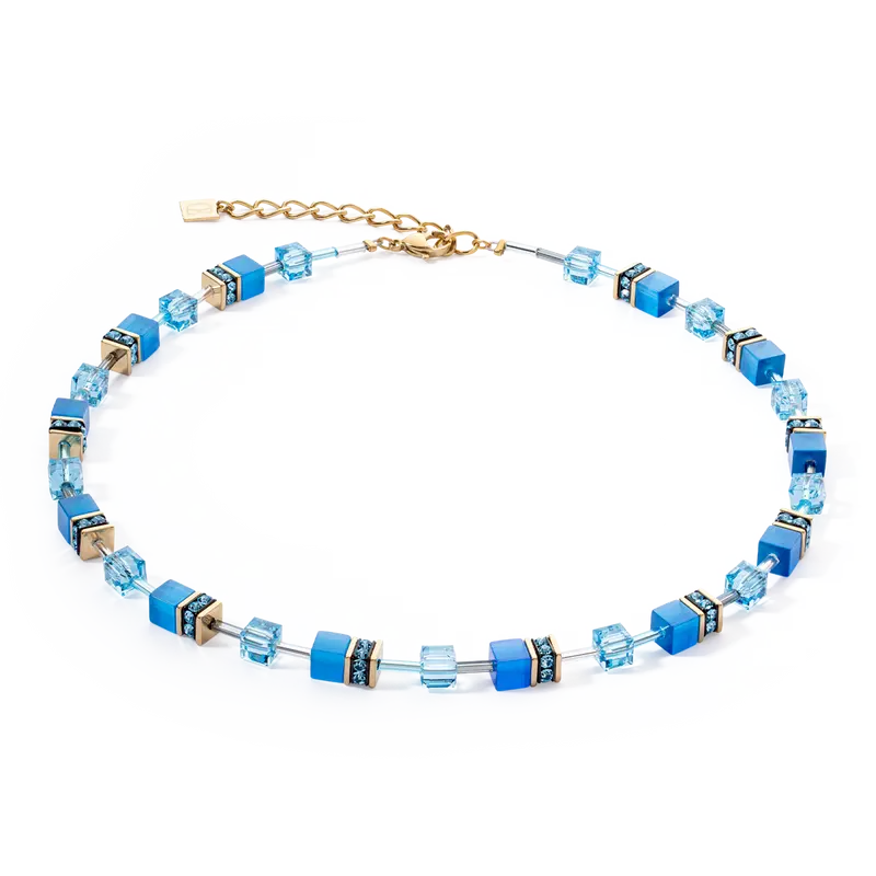 Coeur de Lion GeoCUBE® Iconic Mono Gold necklace turquoise