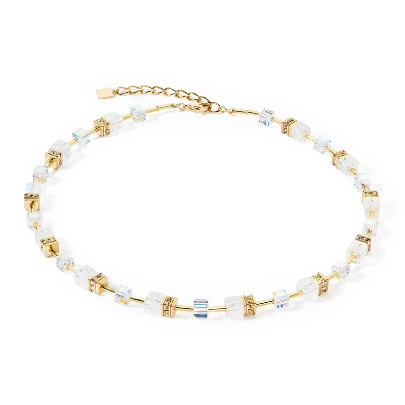 Coeur de Lion GeoCUBE Iconic Nature necklace gold white
