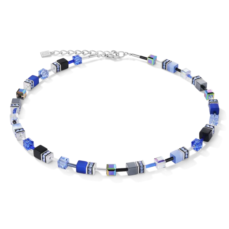 Coeur de Lion Geocube Ketting cobalt blauw