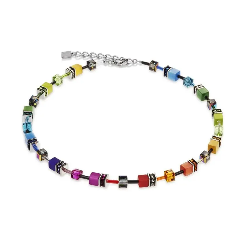 Coeur de Lion Geocube Ketting multicolour rainbow goud