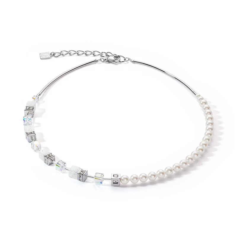 Coeur de Lion Geocube Ketting Precious Fusion Pearls necklace wit