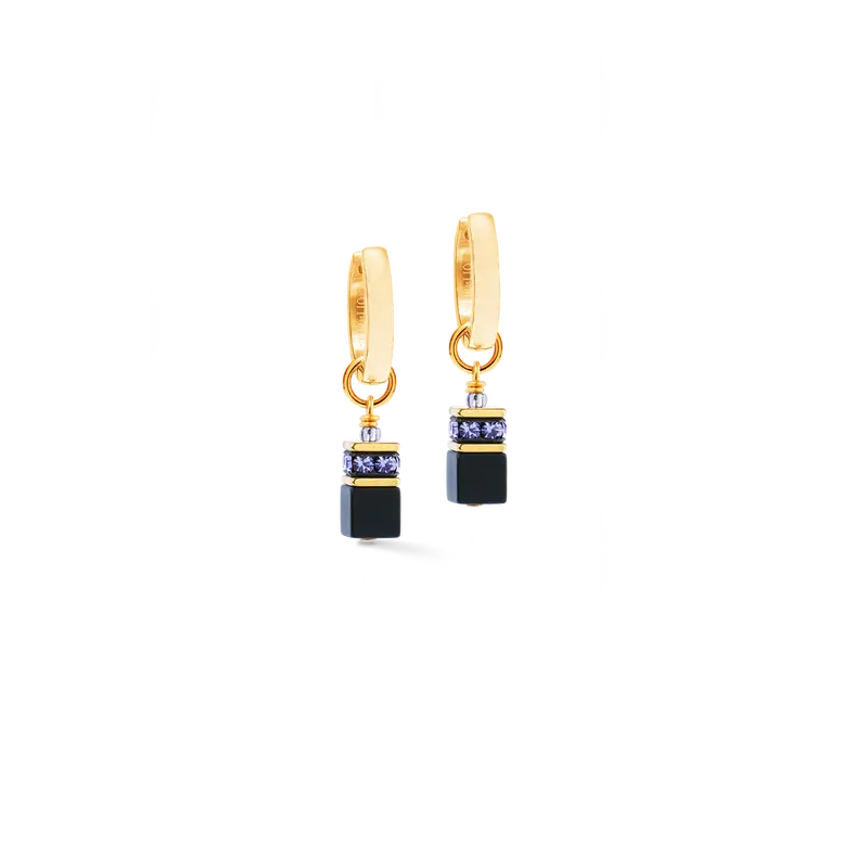 Coeur de Lion GeoCUBE® Precious Classic Hoop Blue Moon gold