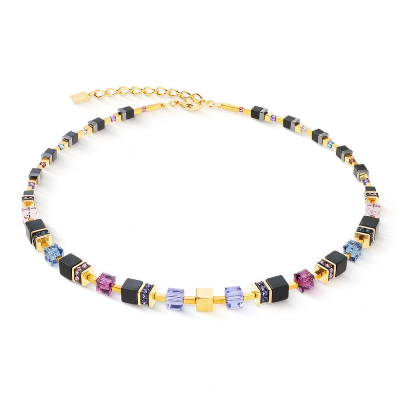 Coeur de Lion GeoCUBE® Precious Classic necklace Blue Moon gold