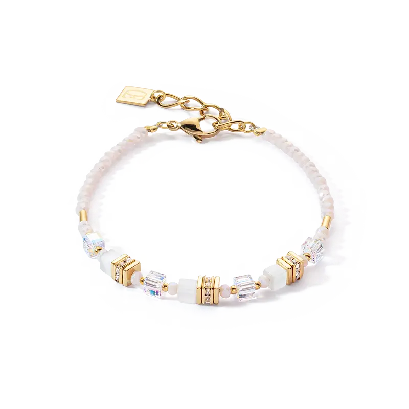 Coeur de Lion Mini Cubes bracelet gold white