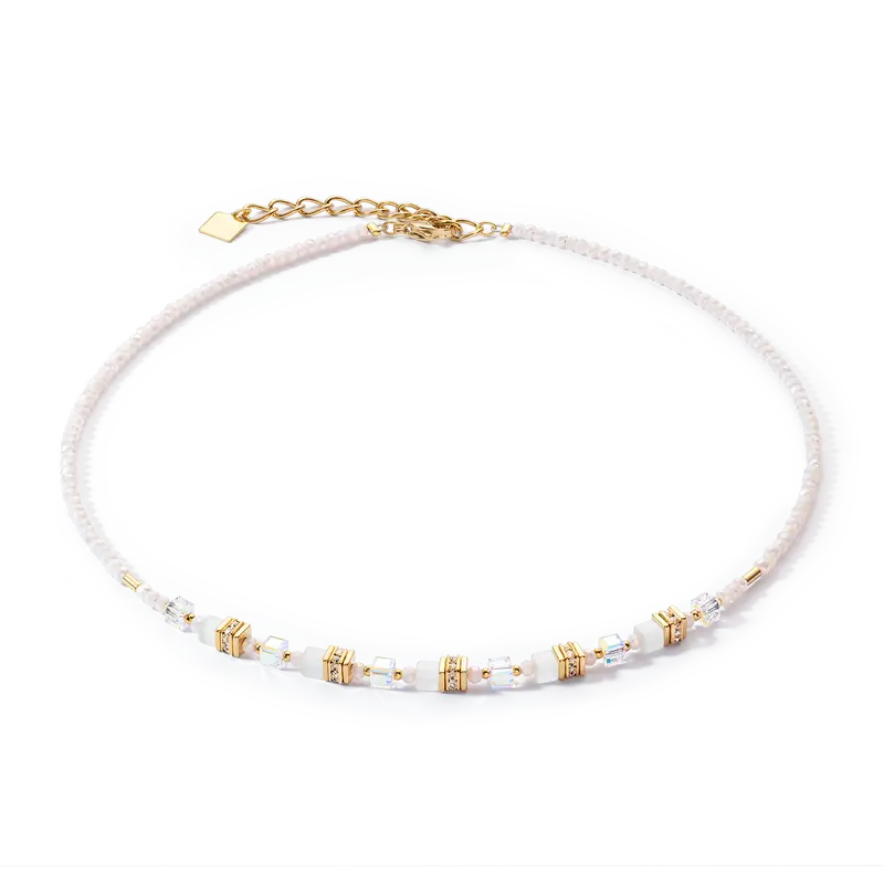 Coeur de Lion Mini Cubes necklace gold white