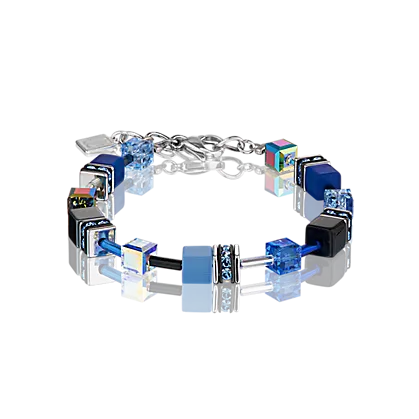 Coeur de Lion sieraad Geocube Armband cobalt blue