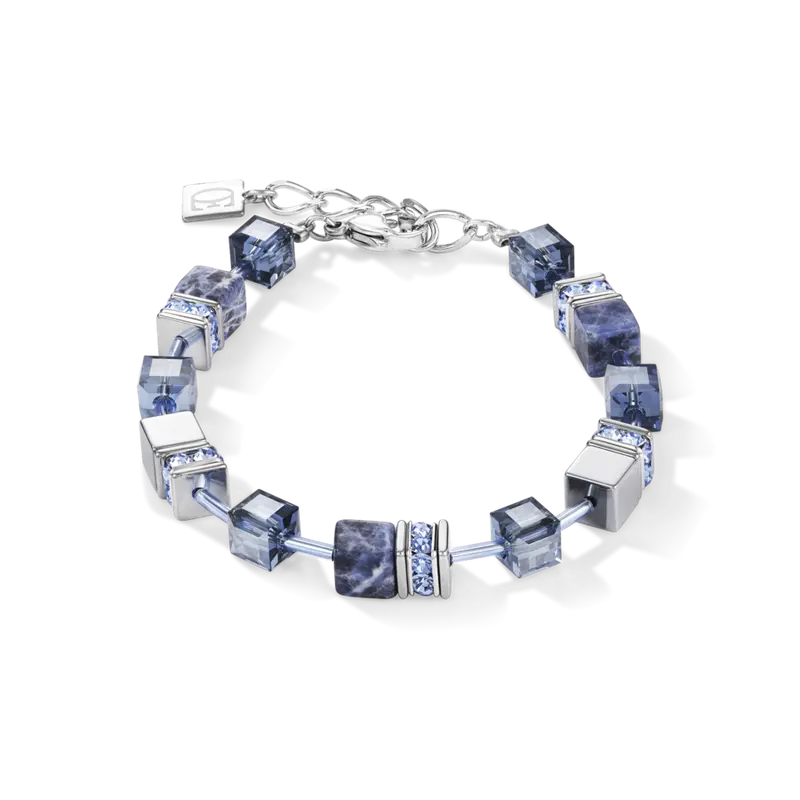 Coeur de Lion sieraad Geocube Armband sodalite & haematite blue