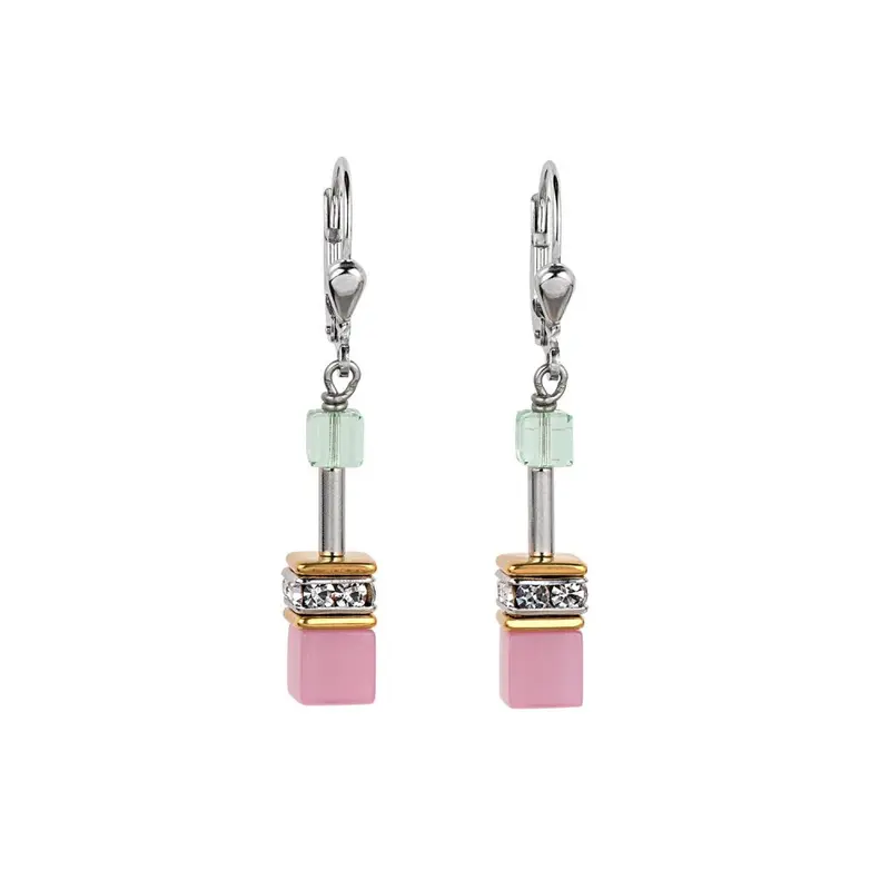 Coeur de Lion sieraad Geocube Oorbel pink
