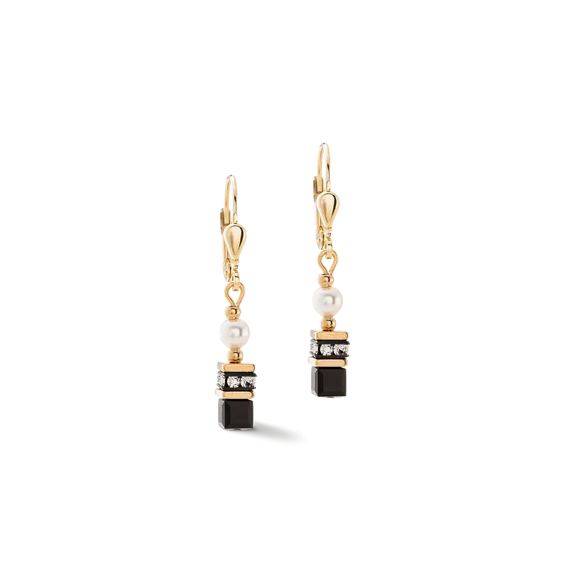 Coeur de Lion Sparkling Princess earrings gold-black