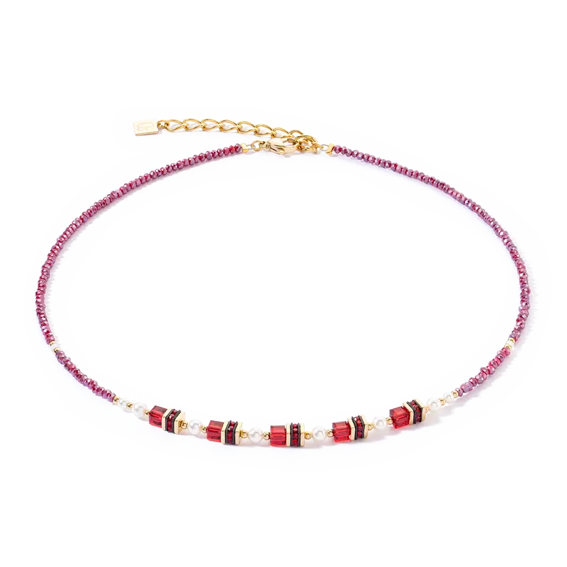Coeur de Lion Sparkling Princess necklace gold-red