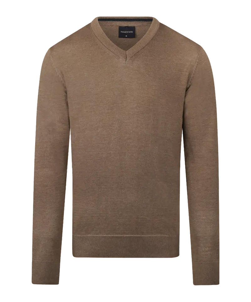 Coffee pullover met V-neck