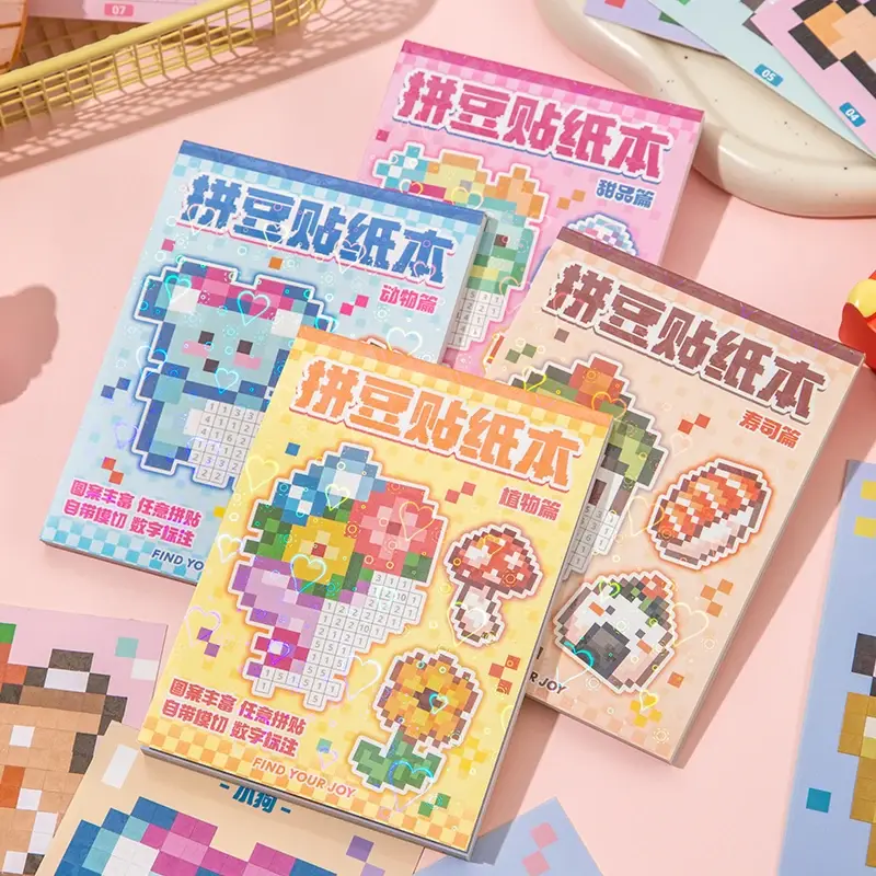 Colour By Numbers Pixel Sticker Book (4 Designs)