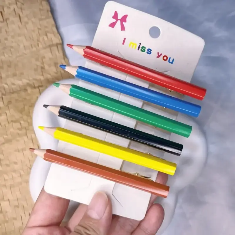 Colour Pencil Hair Clip (6 Colours