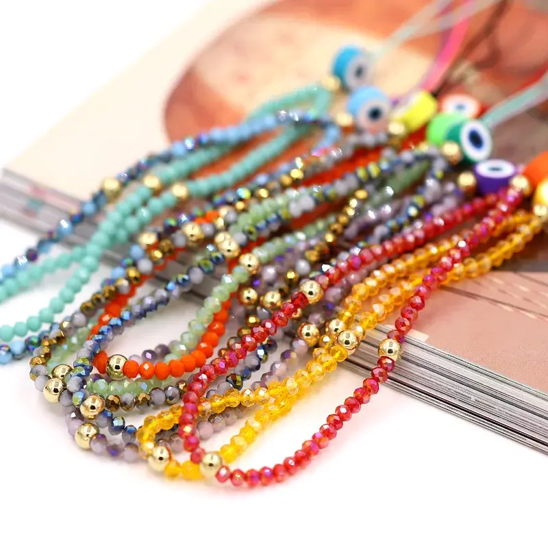 Colourful Beaded Wrist Strap