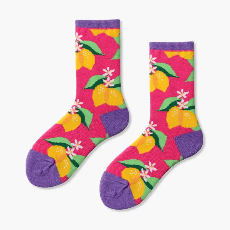 Colourful Lemon Crew Socks