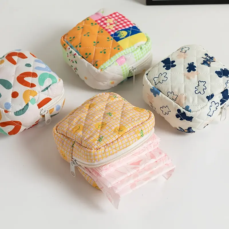 Colourful Quilted Pads Pouch (5 Designs)